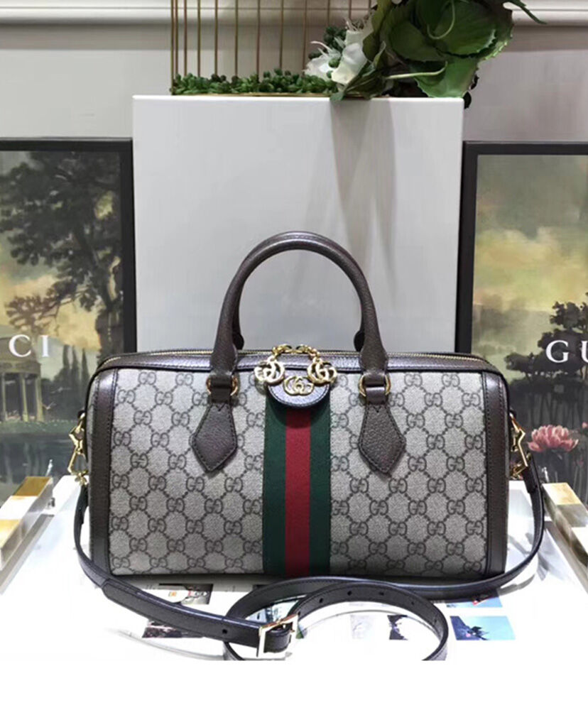 Gucci Ophidia GG medium top handle bag 524532 Dark Coffee