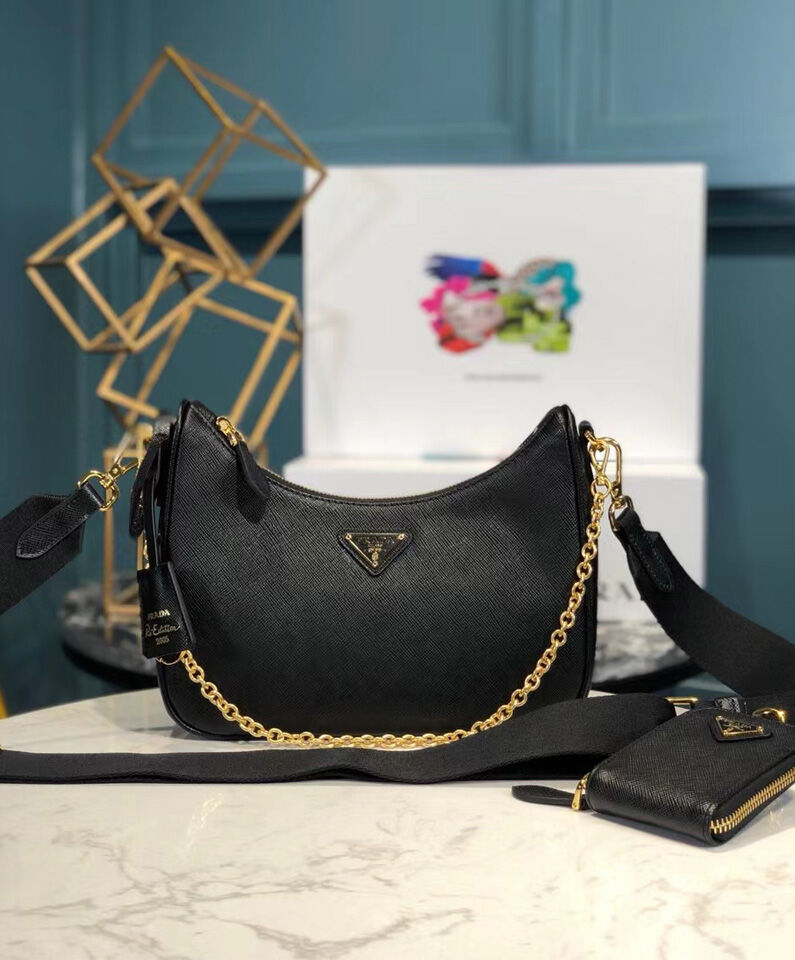 Prada Re-Edition 2005 Saffiano leather bag 1BH204 Black
