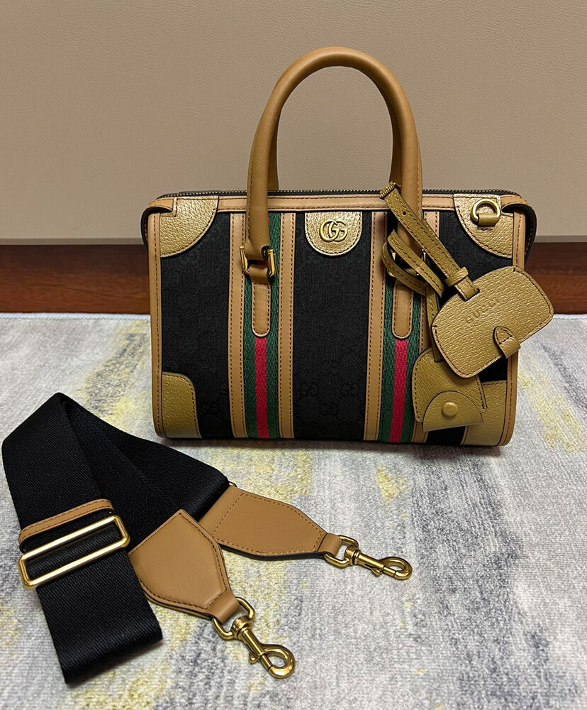 Gucci Small Canvas Top Handle Bag 715772 Brown