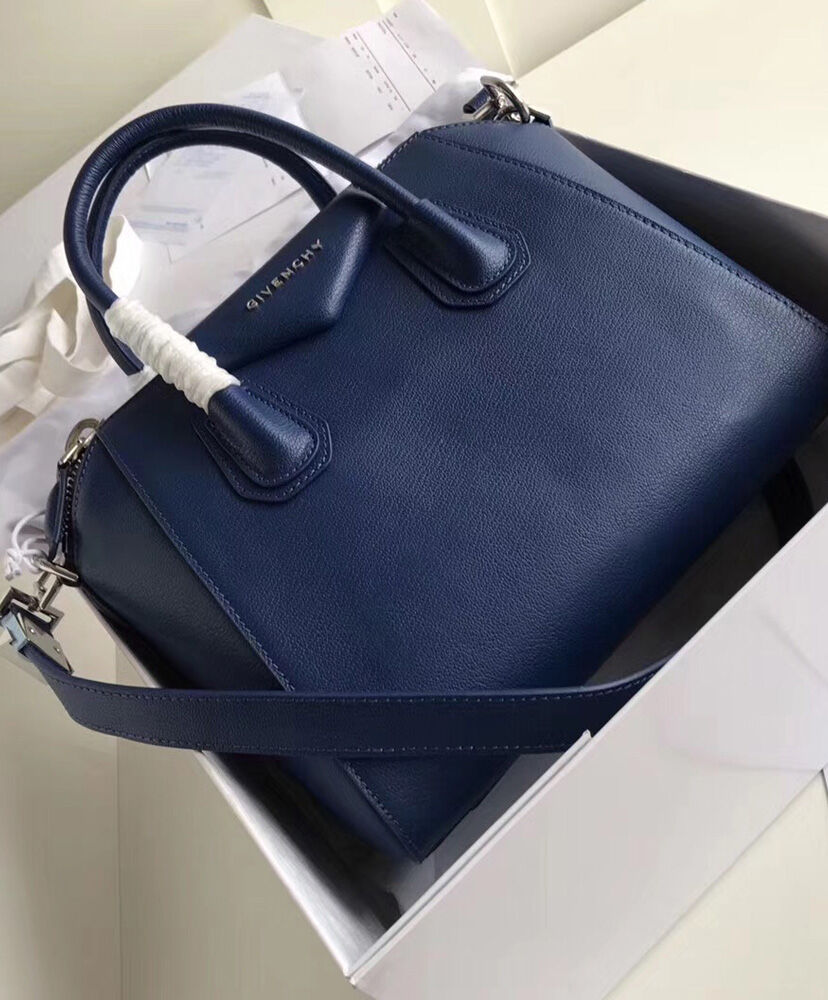 Givenchy Antigona Leather Large Duffel Dark Blue