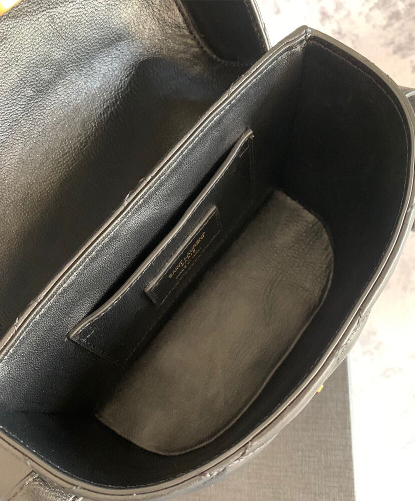 Saint Laurent June Box Bag In Quilted Lambskin Black