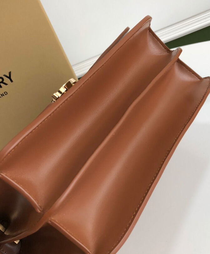 Burberry Medium Leather TB Bag Coffee
