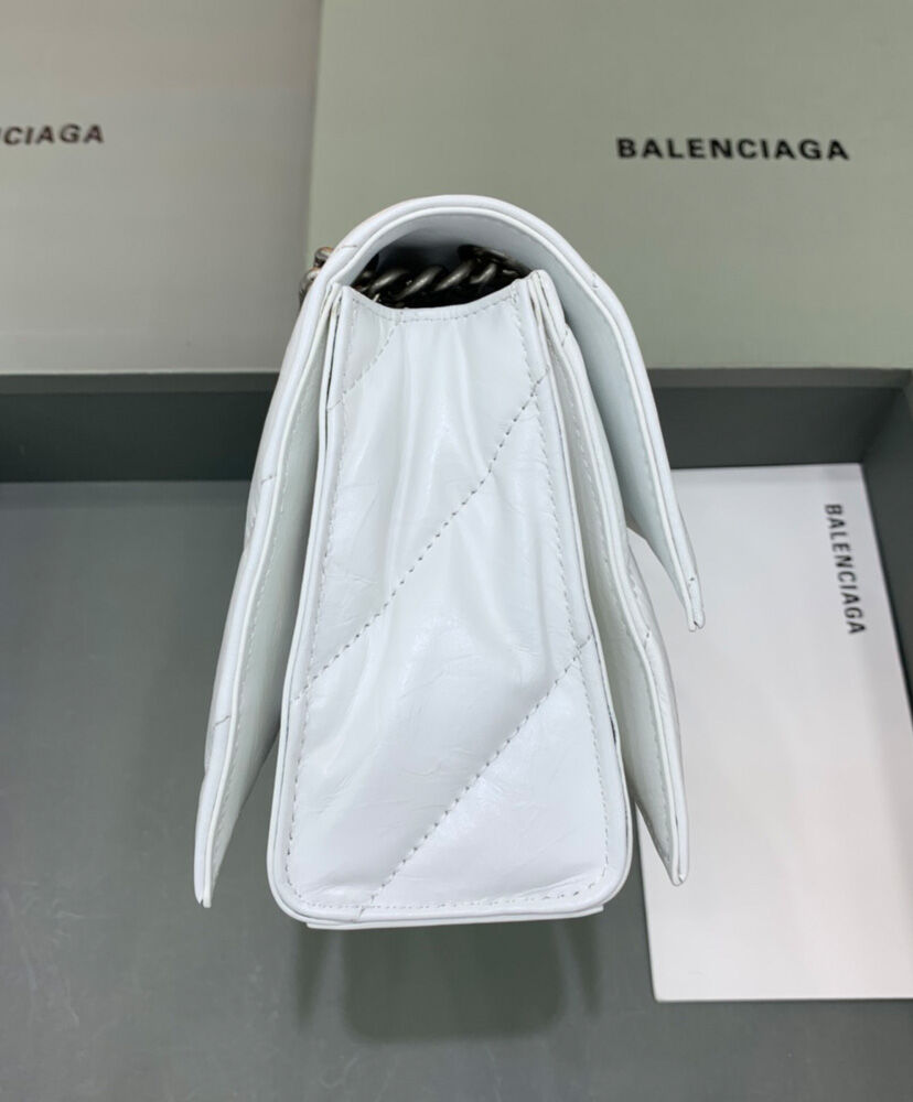 Balenciaga Crush Small Chain Bag Quilted Cream