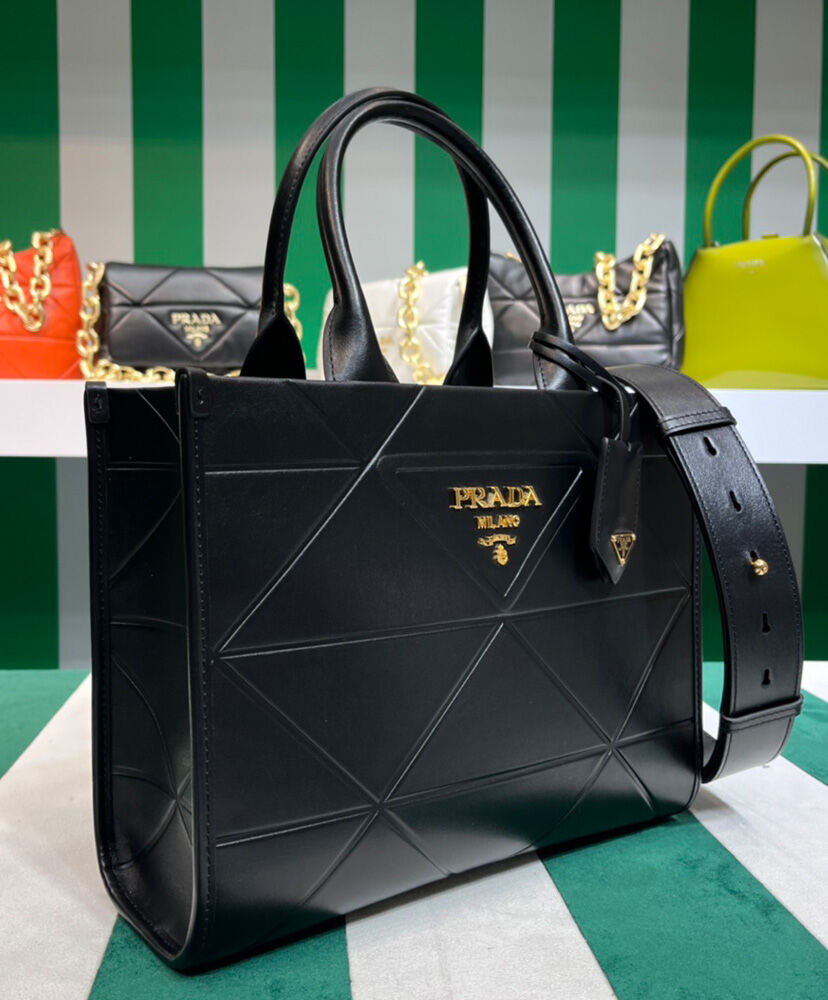 Prada Small leather Prada Symbole Bag With Topstitching 1BA379 Black