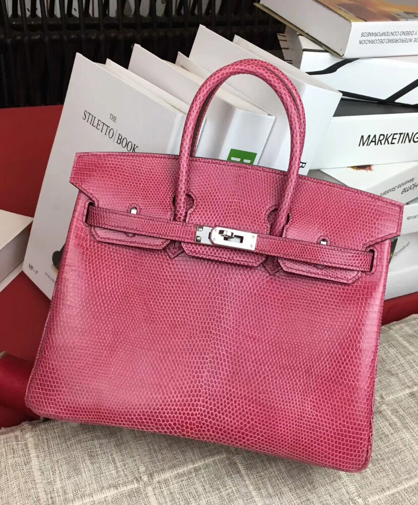 Hermes Birkin 25 Lizard leather Peachblow