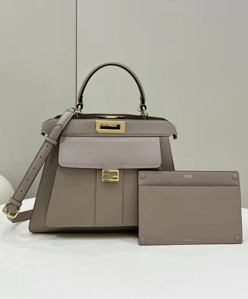 Fendi Peekaboo ISeeU Medium Tote 8BN321 Gray