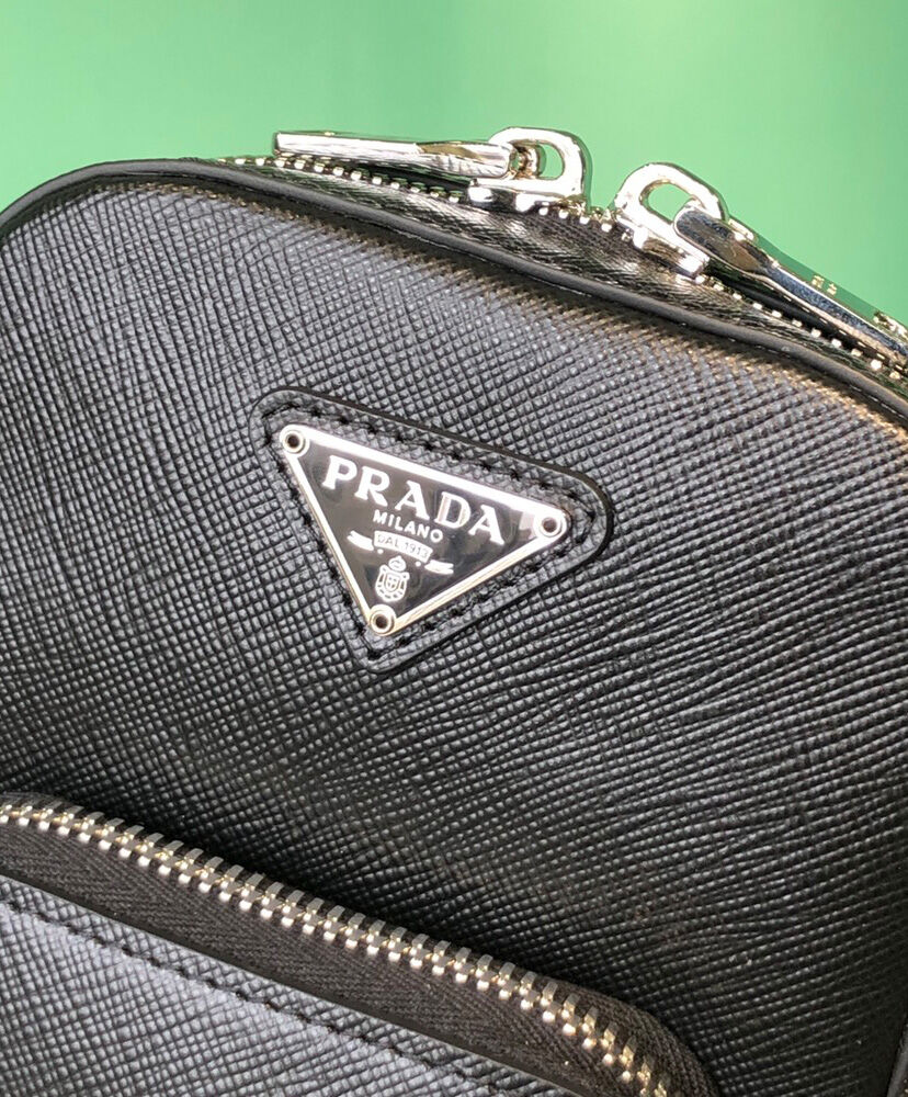 Prada Brushed Leather Smartphone Case 2ZH126 Black