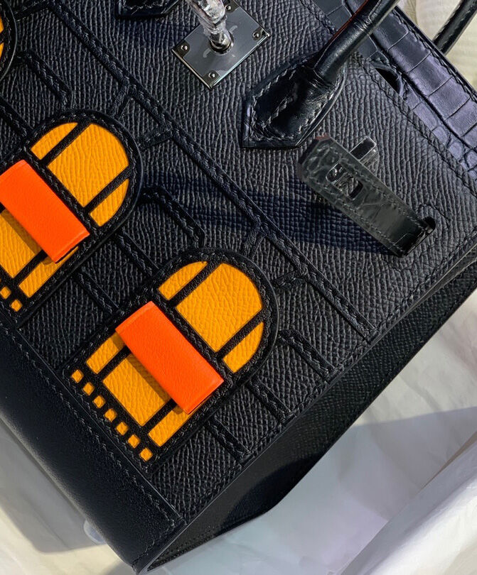 Hermes Sac Faubourg Birkin 20 So Matte Alligator Hardware Black