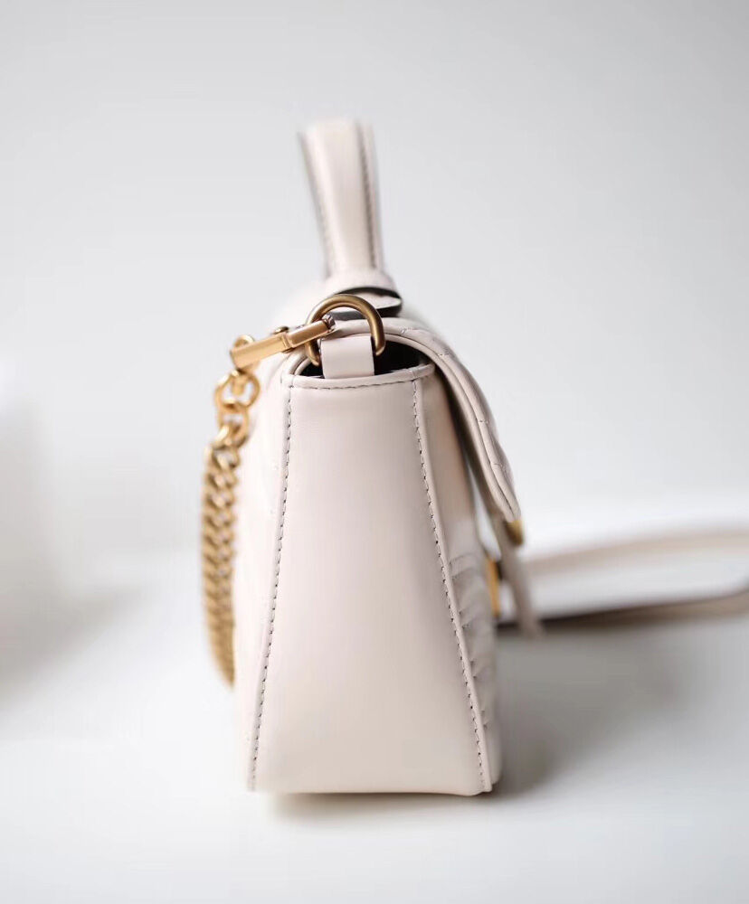 Gucci GG Marmont mini top handle bag 547260 White