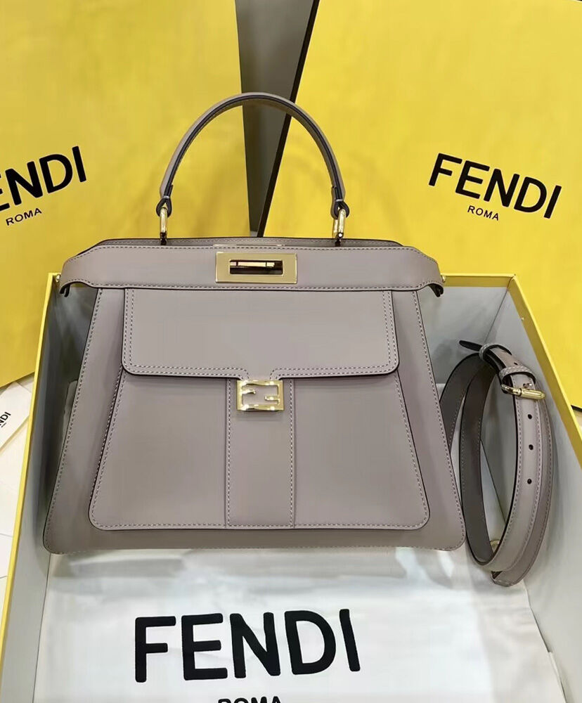 Fendi Peekaboo ISeeU Medium Tote 8BN321 Gray