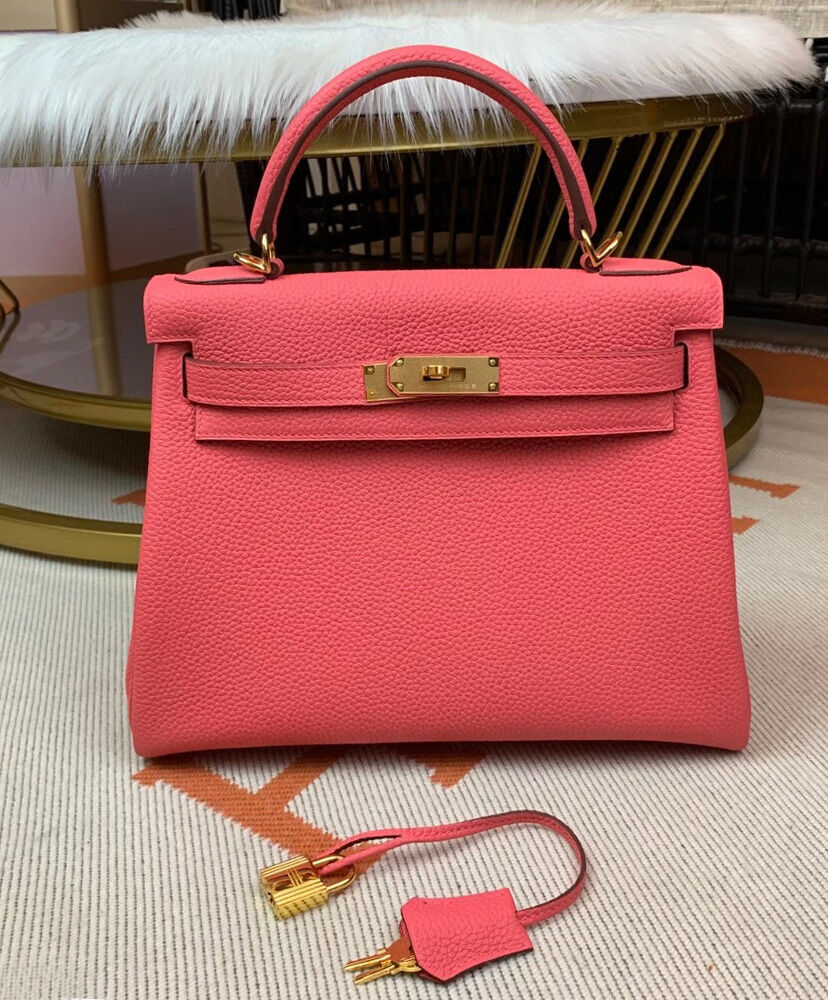 Hermes Kelly Bag 28 Togo Leather Peachblow