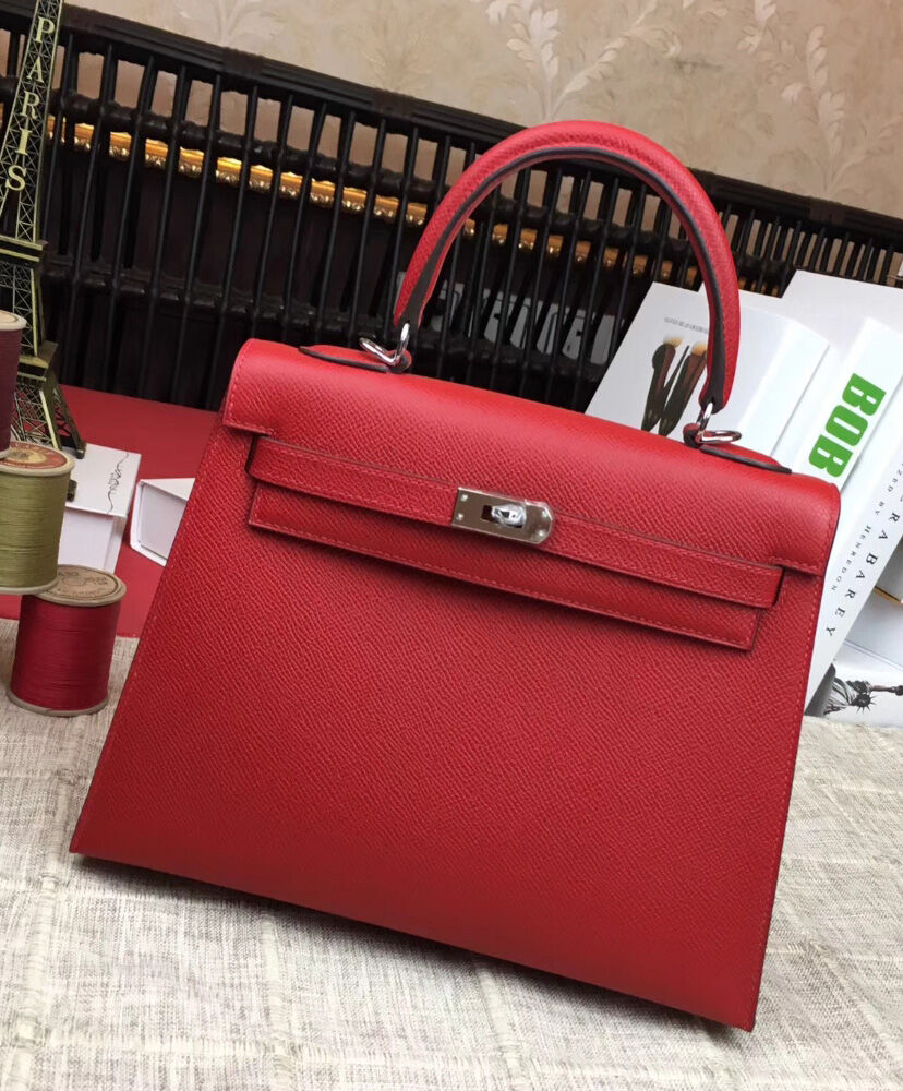 Hermes Kelly Bag 28 Epsom Leather Red