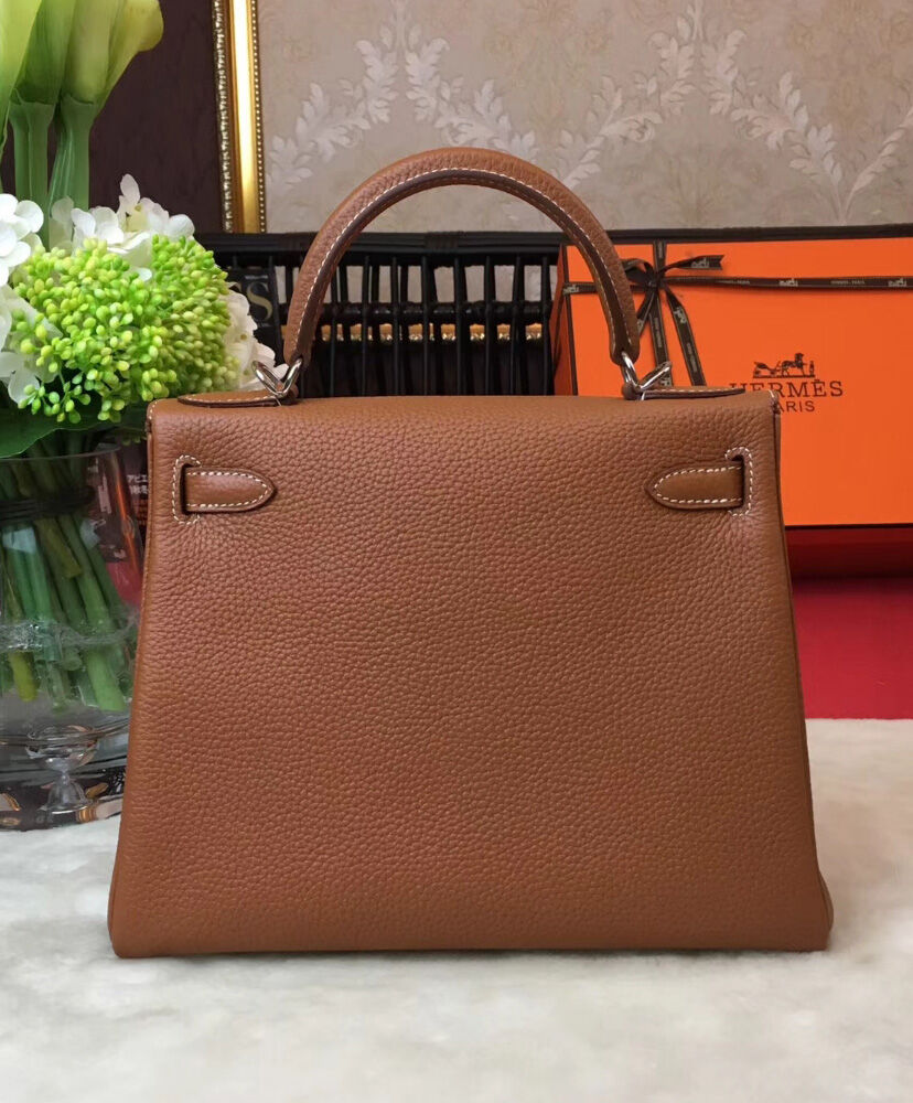 Hermes Kelly Bag 25 Togo Leather Light Coffee