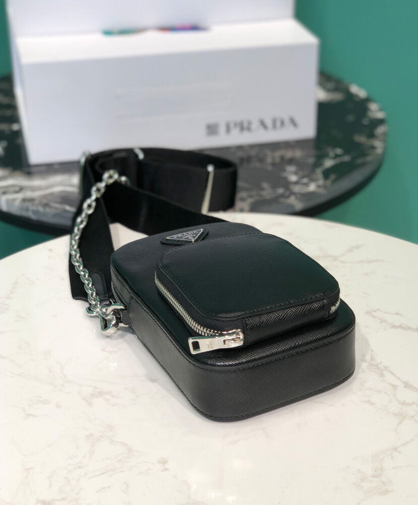 Prada Brushed Leather Smartphone Case 2ZH126 Black