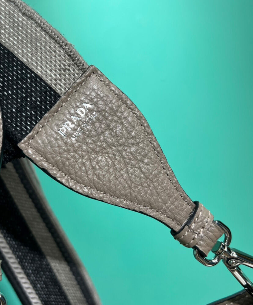 Prada Leather Mini Shoulder Bag Gray