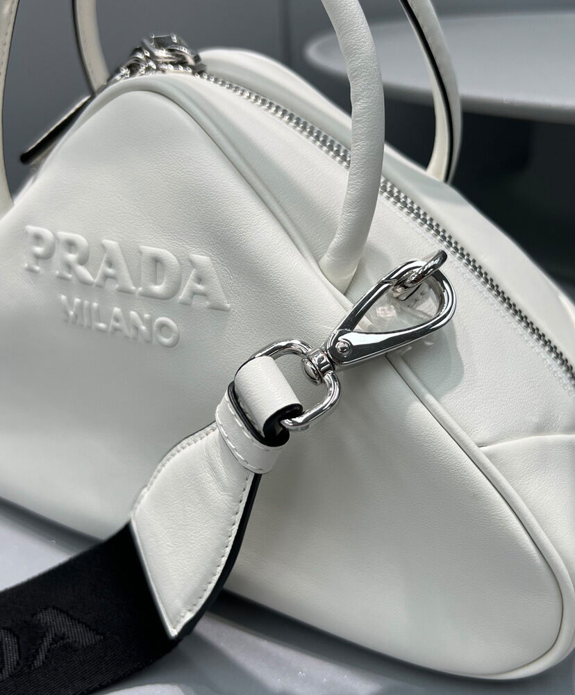Prada Leather Prada Triangle Bag Cream