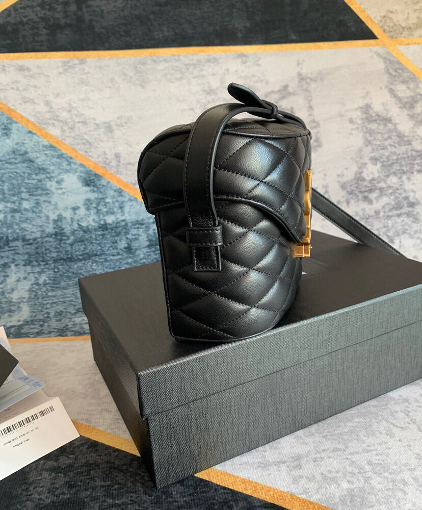 Saint Laurent June Box Bag In Quilted Lambskin Black