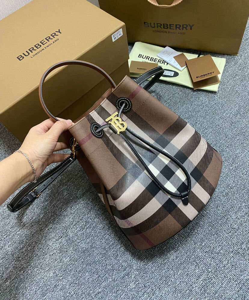 Burberry Small TB Bucket Bag Coffee