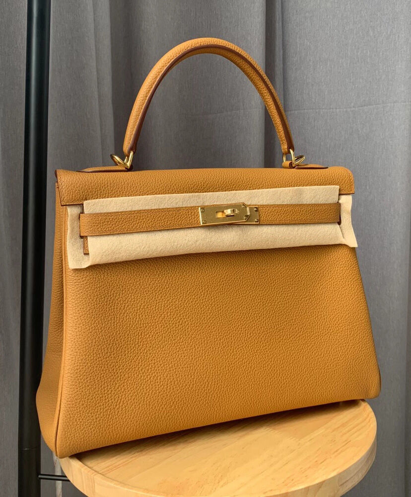 Hermes Kelly Bag 32 Togo Leather Apricot