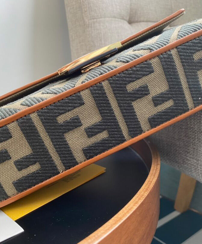 Fendi Beige FF Canvas Bag Coffee