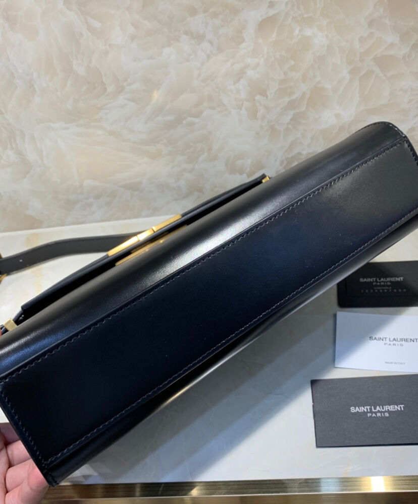 Saint Laurent Manhattan Shoulder Bag In Smooth Leather 579271 Black