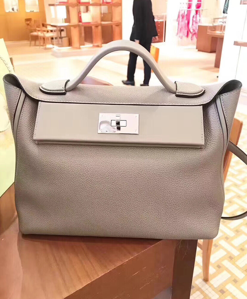 Hermes Sac 24/24 Bag Light Gray