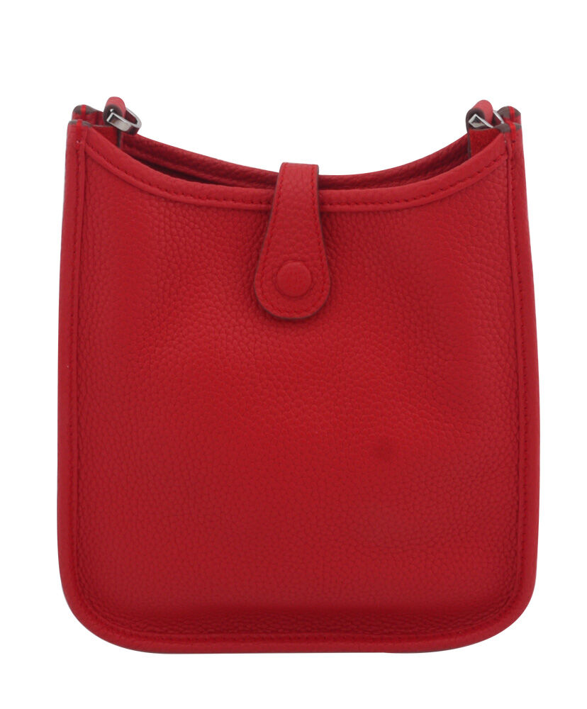 Hermes Tan Evelyne Shoulder Togo II TPM Bag Red