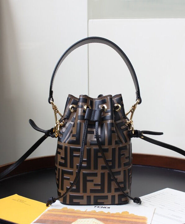 Fendi Mon Tresor Leather Mini-bag 8BS010 Coffee