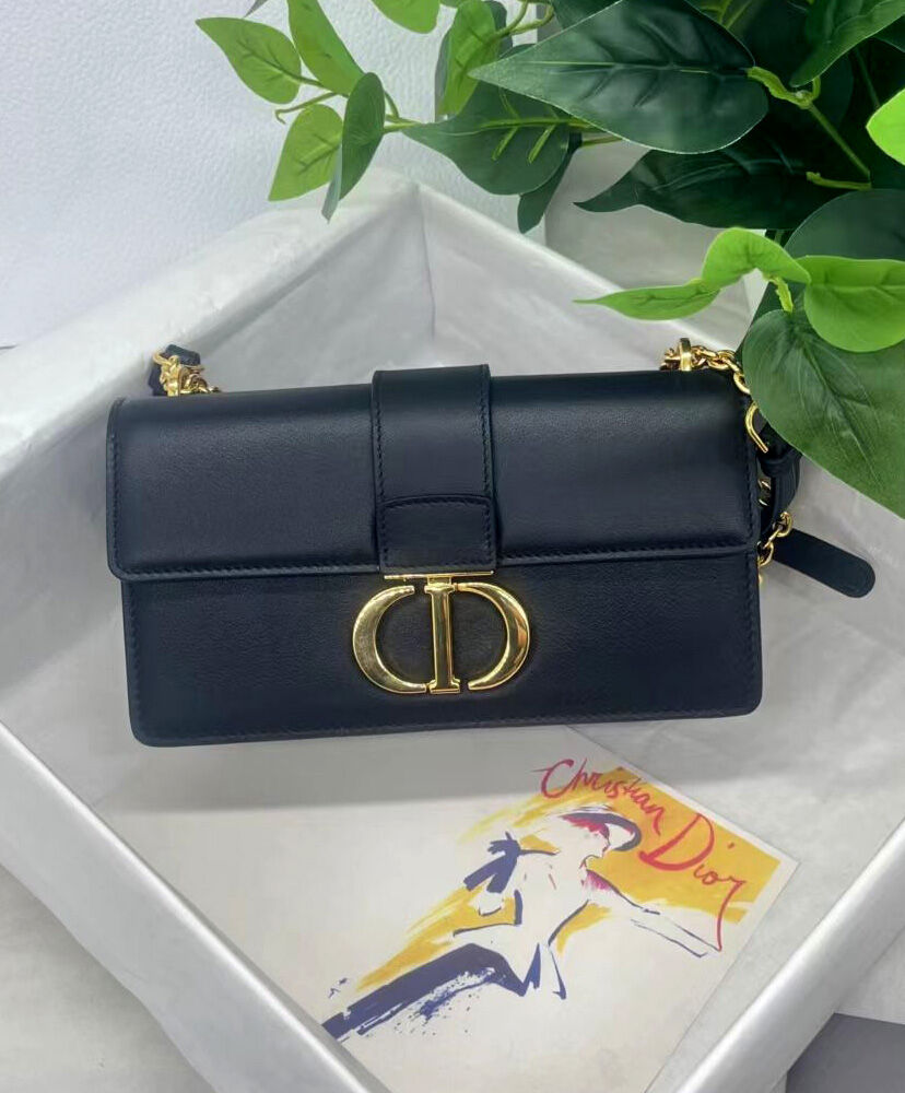 Christian Dior 30 Montaigne East-West Bag With Chain Black