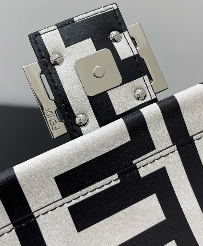 Fendi Baguette Two-tone Leather Fendi Roma Capsule Bag 8BR600 Black