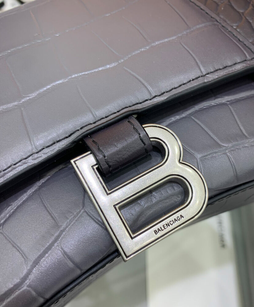 Balenciaga Hourglass Small Embossed Bag Black
