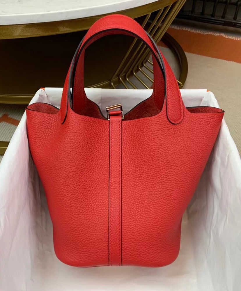Hermes Picotin Lock Togo Bag 18cm Red