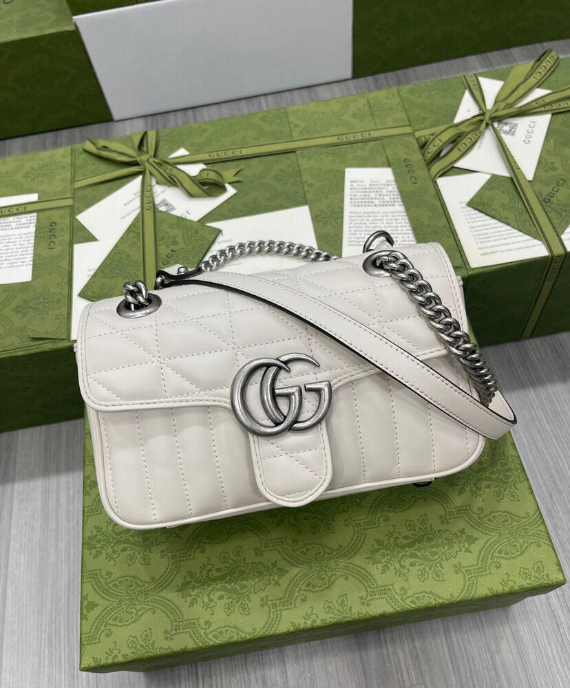 Gucci GG Marmont Mini Shoulder Bag 446744 Cream