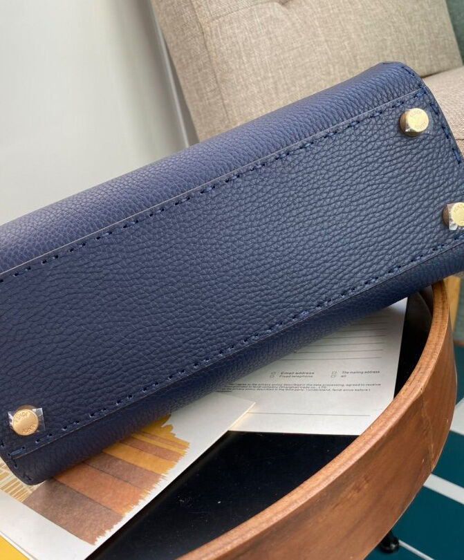 Fendi Peekaboo Iconic Essentially Leather Bag Dark Blue