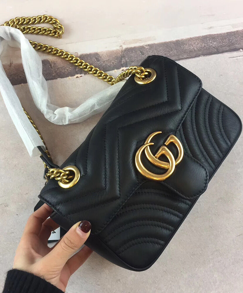 Gucci GG Marmont matelasse mini bag 446744 Black