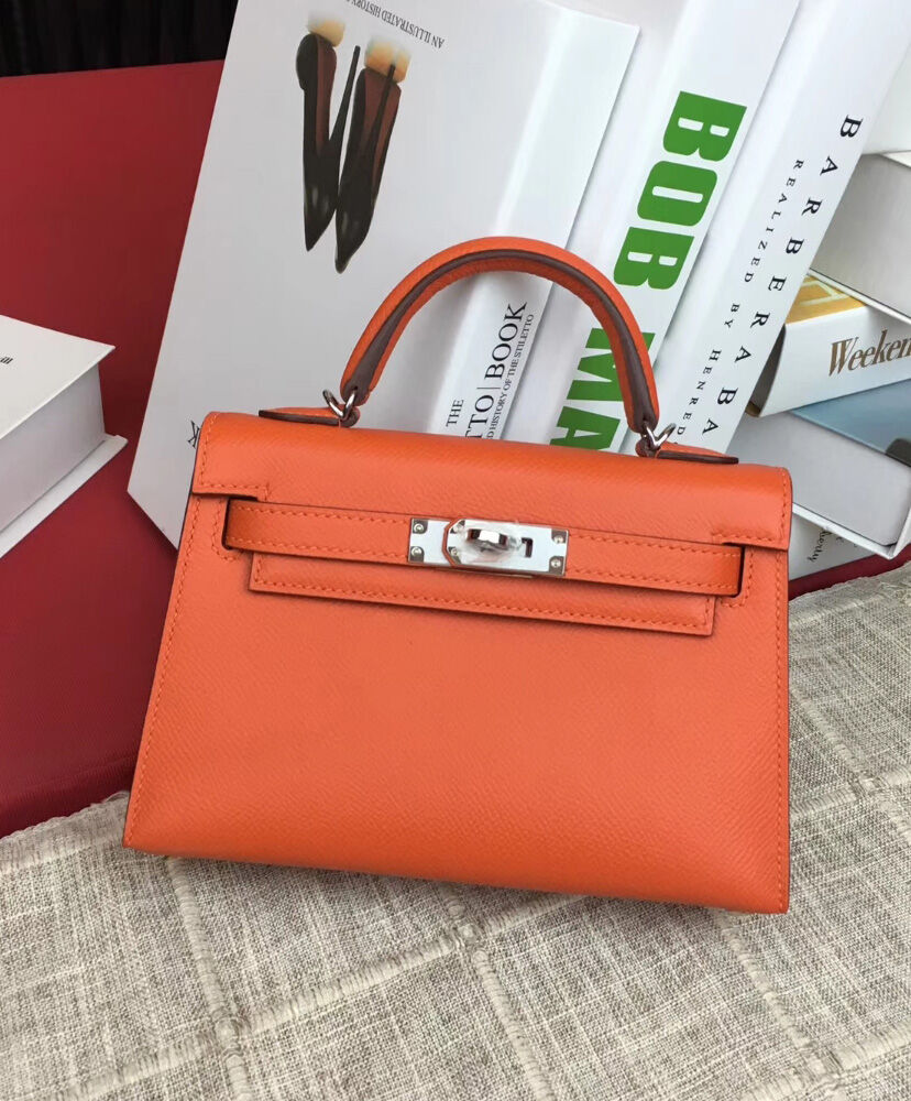 Hermes Kelly Bag 19 Epsom Leather Orange