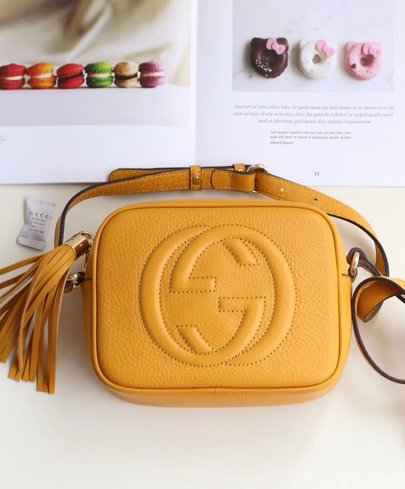 Gucci Soho small leather disco bag 308364 Yellow