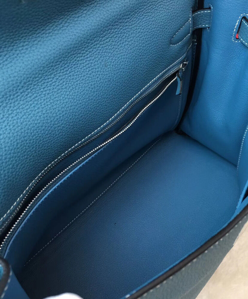 Hermes Kelly Bag 28 Togo Leather Blue