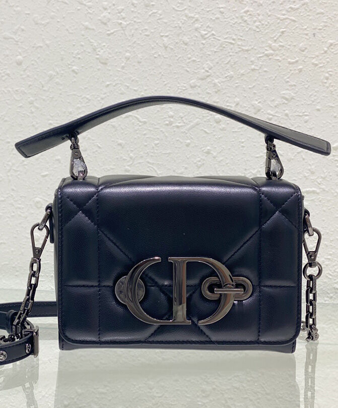 Christian Dior 30 Montaigne Box Bag With Handle Black