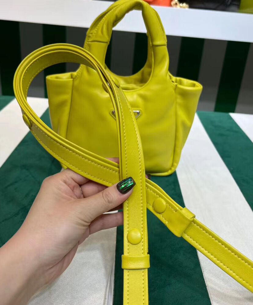 Prada Small Padded Prada Soft Nappa-leather Bag 1BA359 Yellow