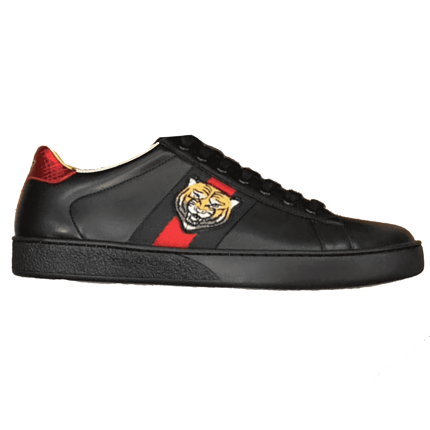 GUCCI TIGER ACE EMBROIDERED SNEAKER BLACK �C GC49