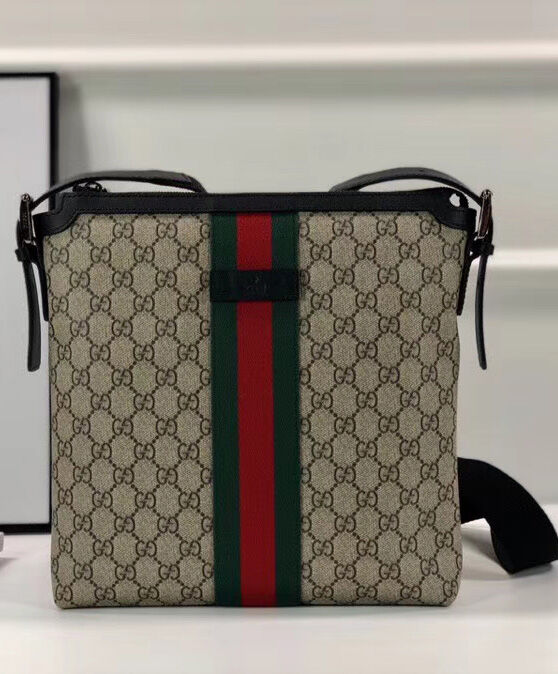 Gucci Web GG Supreme messenger 387111 Coffee