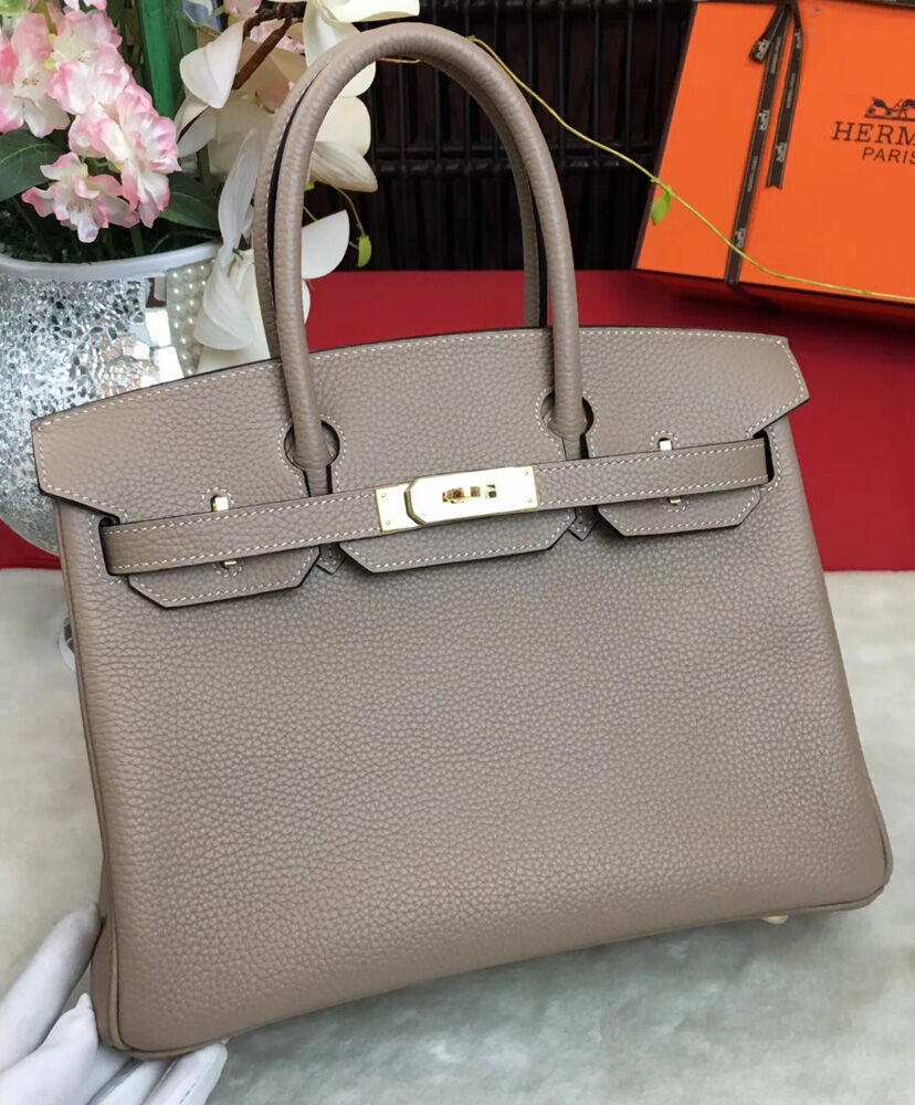 Hermes Birkin 30 Togo Leather Light Gray