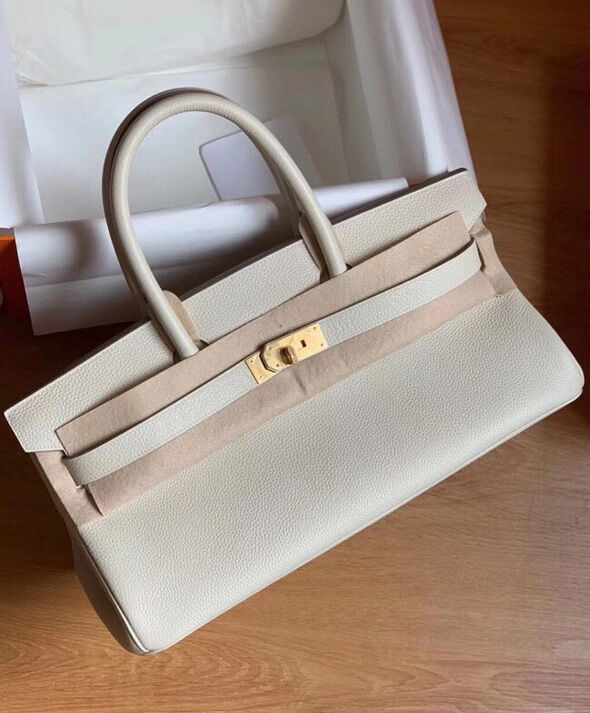 Hermes Birkin 42 Togo Handbag White
