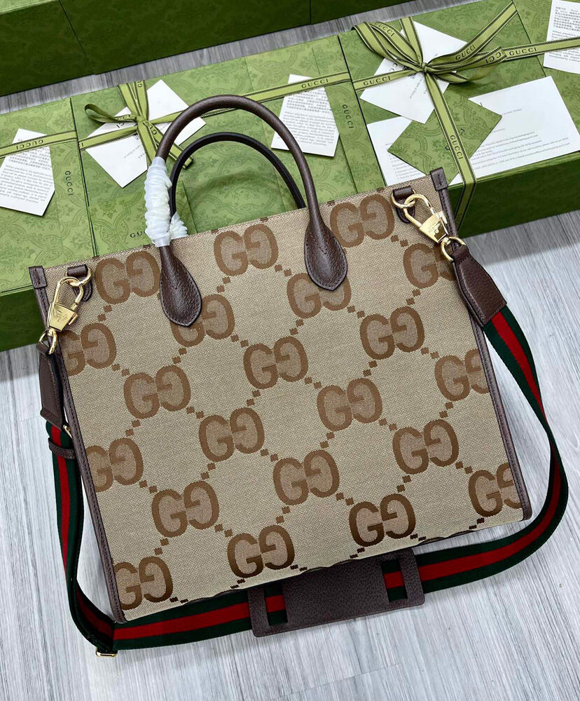 Gucci Tote bag with jumbo GG 678839 Dark Coffee