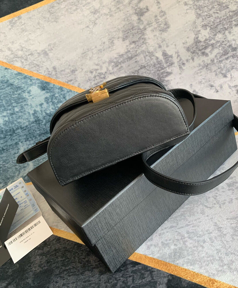 Saint Laurent June Box Bag In Quilted Lambskin Black