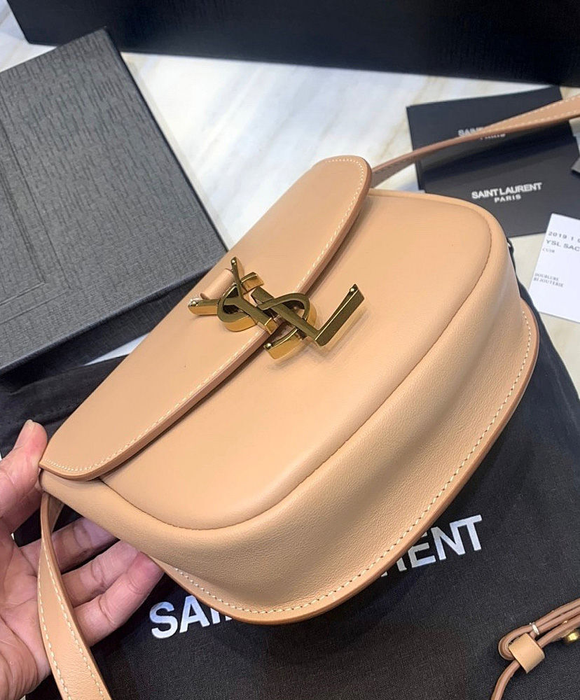 Saint Laurent Kaia mini leather shoulder bag Apricot