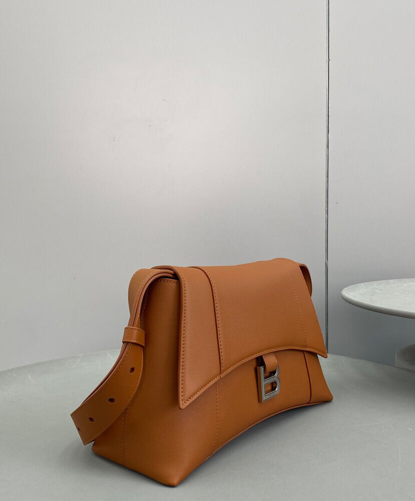 Balenciaga Downtown Medium Shoulder Bag Coffee