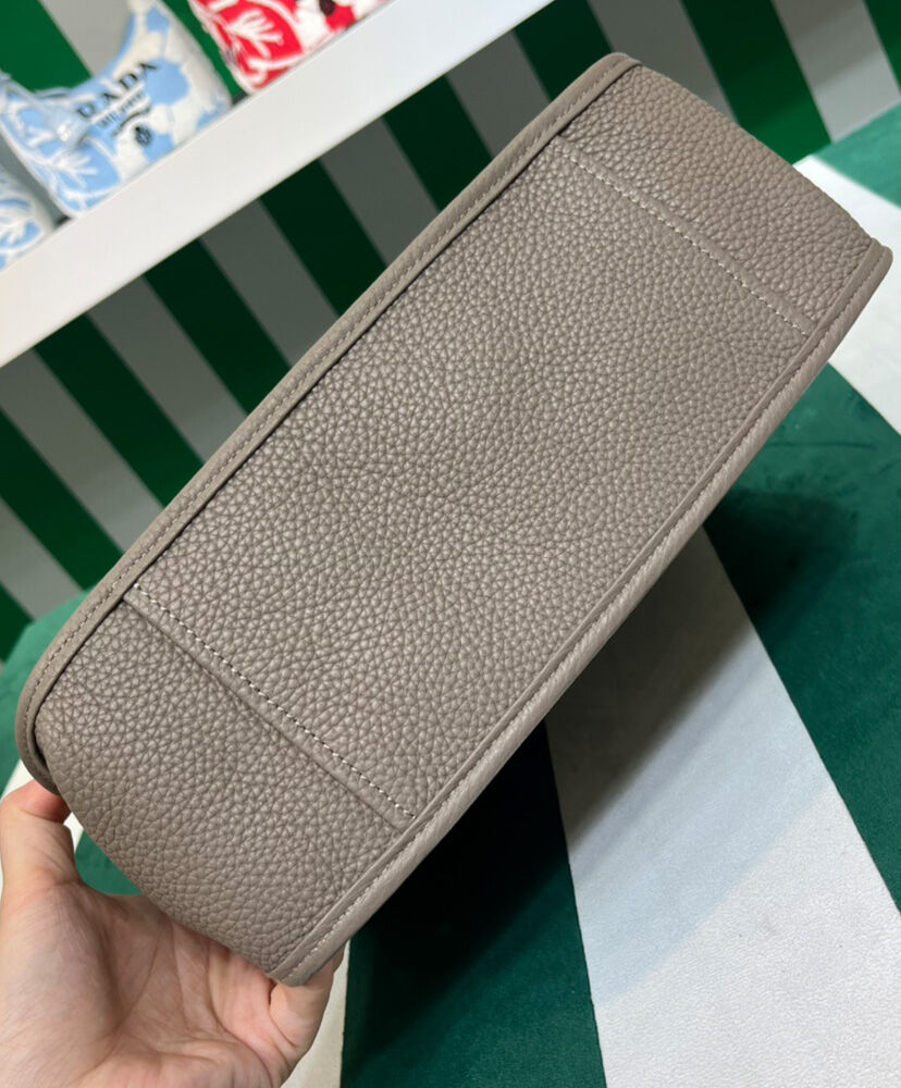 Prada Leather Hobo Bag 1BC073 Gray
