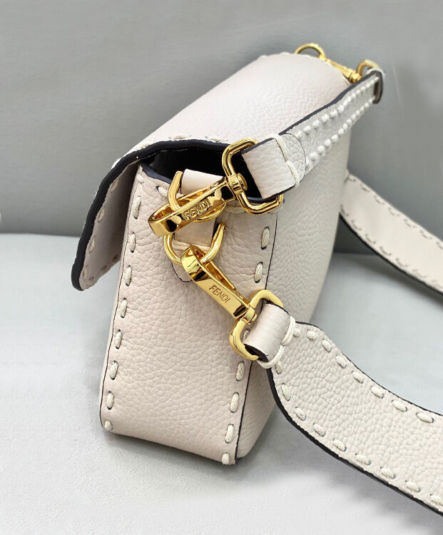 Fendi Baguette Full Grain Leather Bag 8BR600 Cream